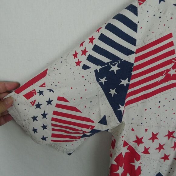 Separate Issue Vintage Patriotic Stars Stripes American Flag Button Front Blouse - Picture 3 of 6